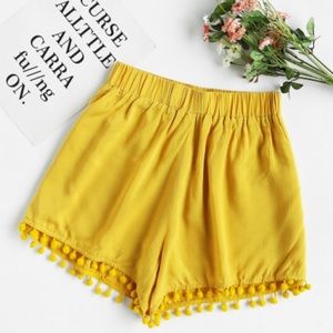 Yellow Pom Pom shorts